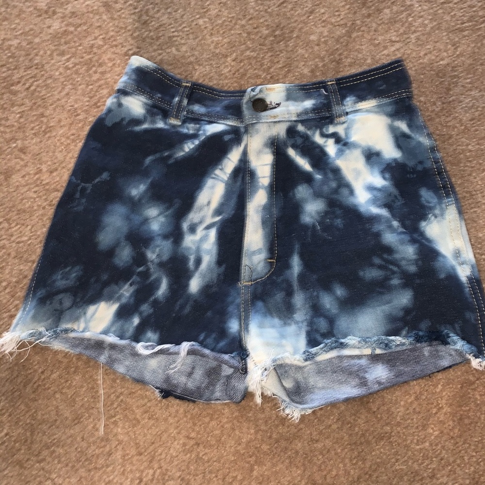 Vintage tie Dye jean shorts